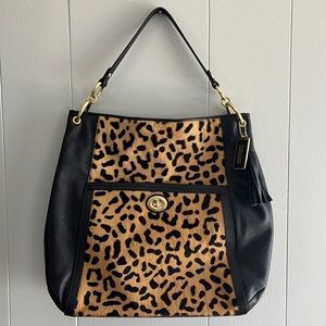 Genuine Coach Pre-owned Black Park Haircalf Hobo Handbag No. H1320-F24662